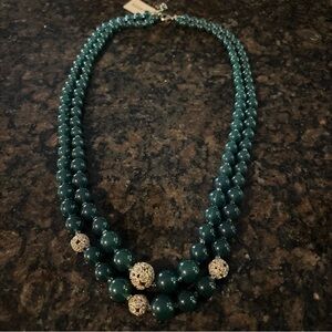 Talbots Beaded Necklace with Gold Details